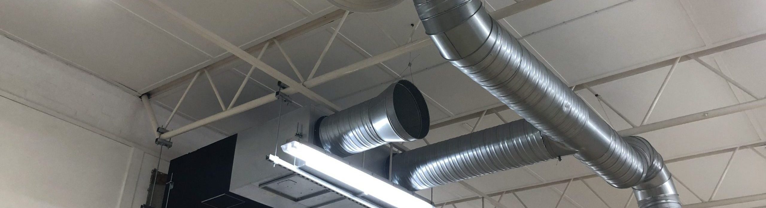 Air Conditioning ductwork installed on a ceiling